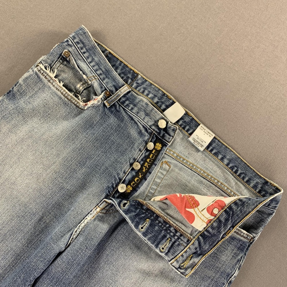 Lucky Brand Dungarees Jeans Mens 38x29 Blue Straight Leg Button Fly USA Made - Picture 6 of 16